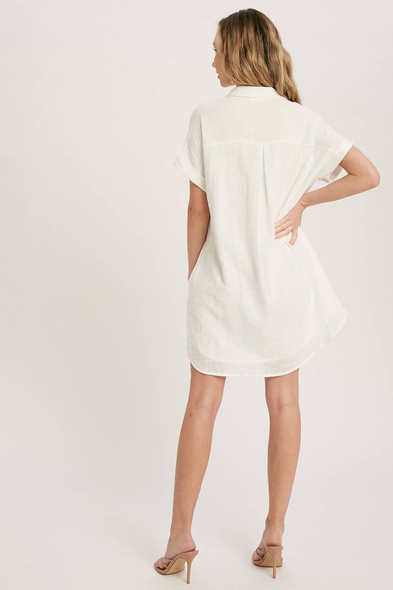 The Versatile Woven Button Up Mini Dress/Shirt with Pockets!!