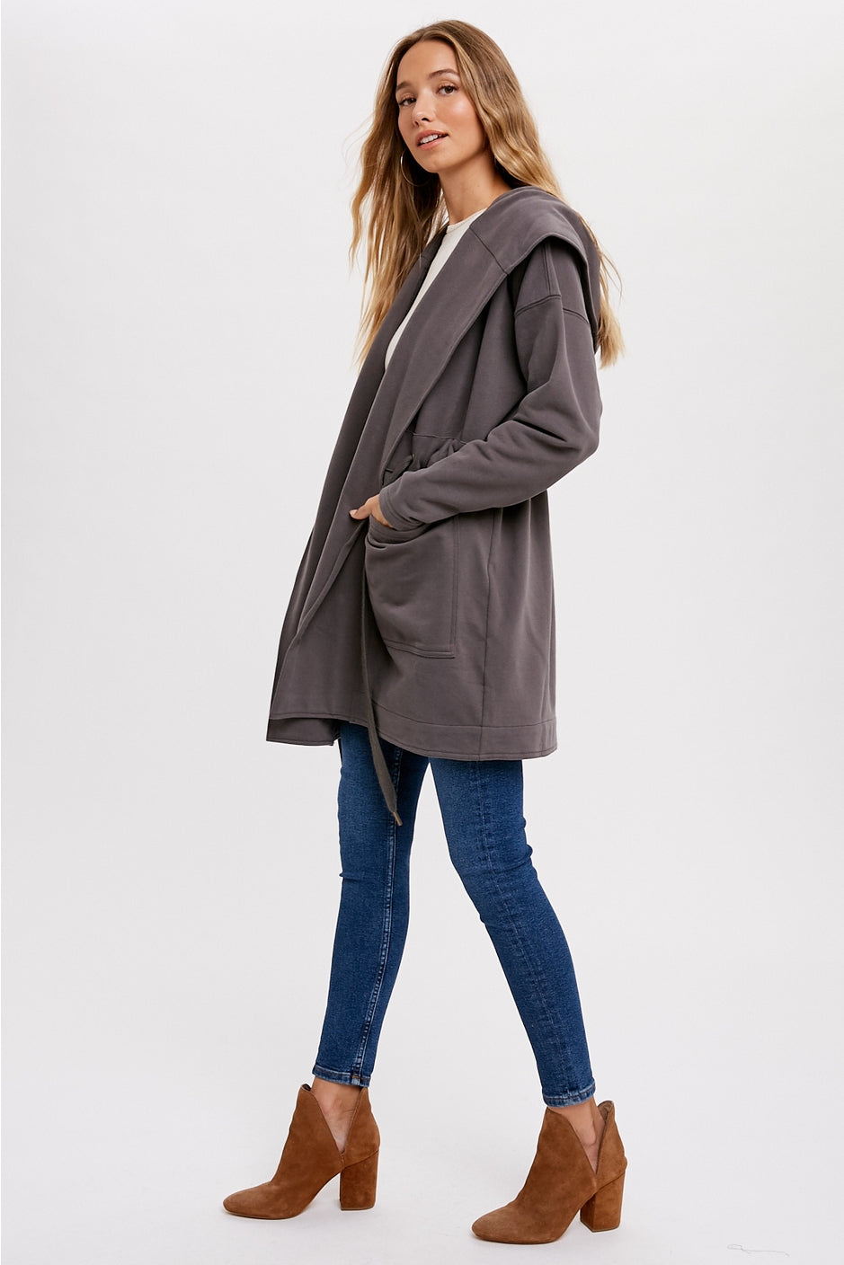 Oversized French Terry Hooded Jacket