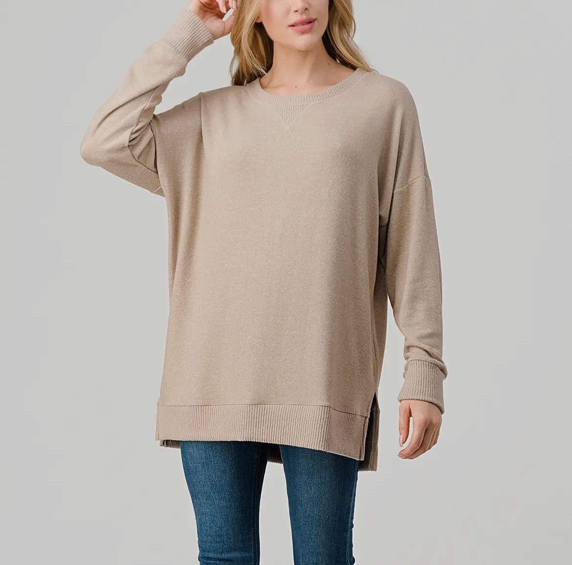 Side split Longsleeve pullover