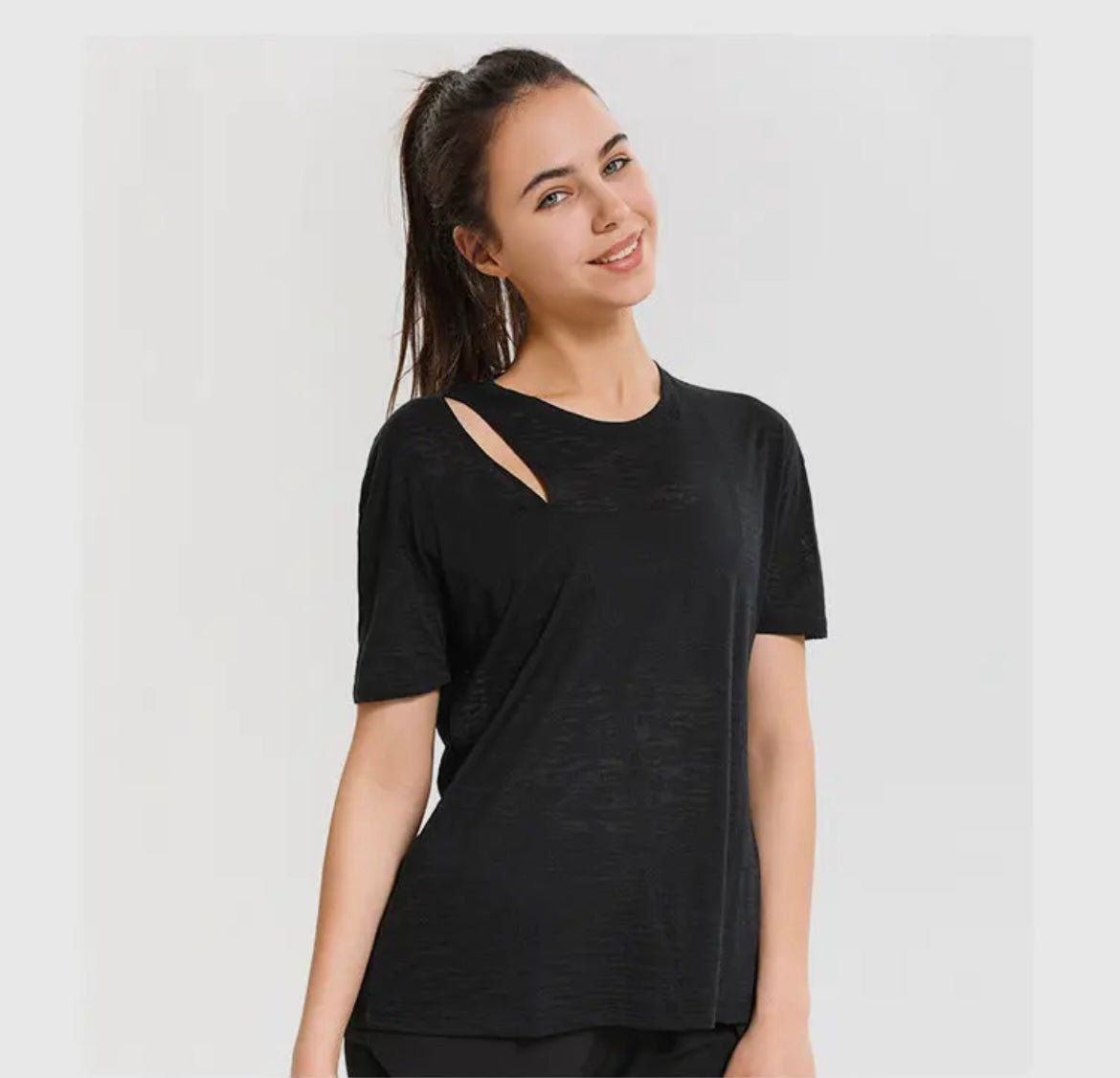 Cutout Burnout Split Side Tee