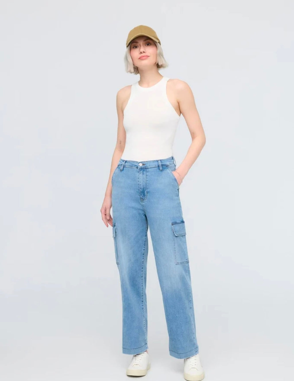 Duer Performance Denim Lite High Rise Cargo