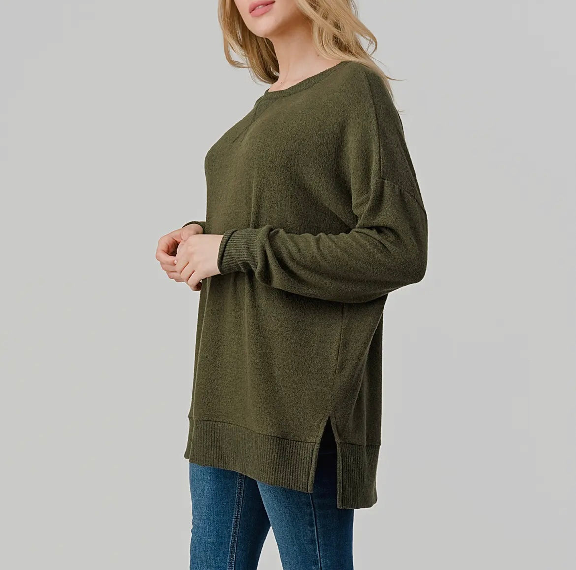 Side split Longsleeve pullover