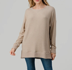 Side split Longsleeve pullover