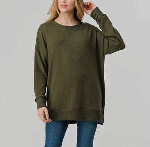 Side split Longsleeve pullover