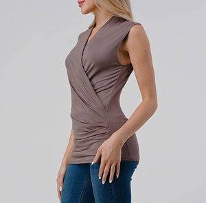 Premium Modal Front Cross Sleeveless Top