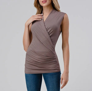 Premium Modal Front Cross Sleeveless Top