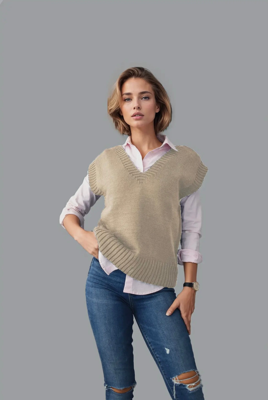 Single Knit Sweater Vest