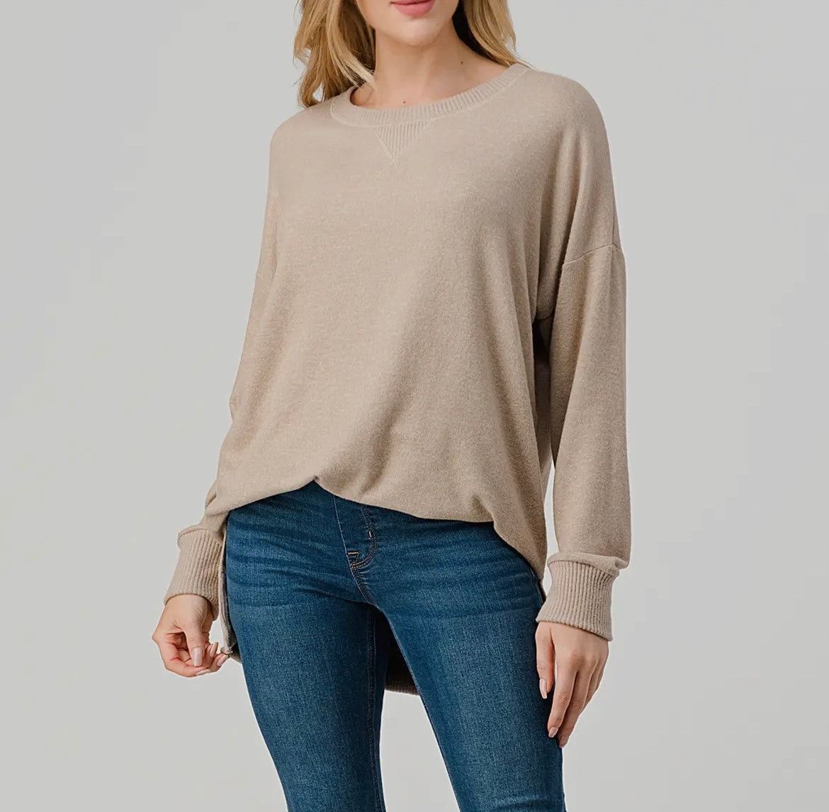 Side split Longsleeve pullover