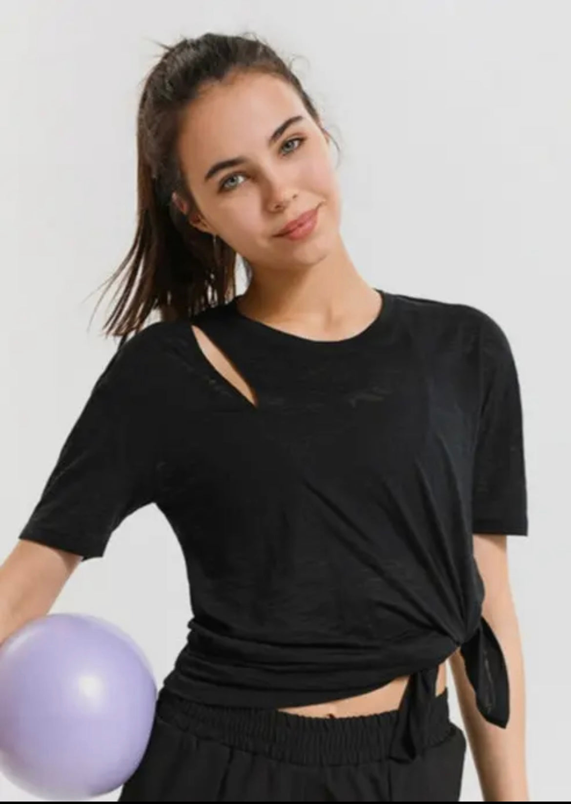 Cutout Burnout Split Side Tee