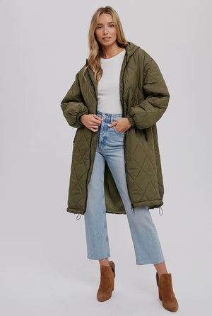 Oversize Quilted Long Jacket