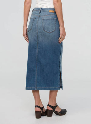 Duer Performance Denim Slit Skirt