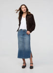Duer Performance Denim Slit Skirt