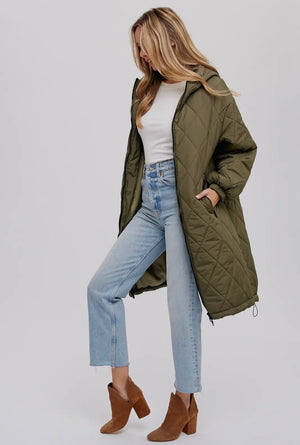 Oversize Quilted Long Jacket