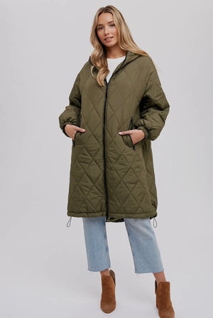 Oversize Quilted Long Jacket