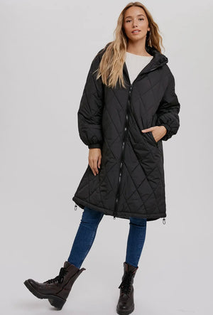 Oversize Quilted Long Jacket