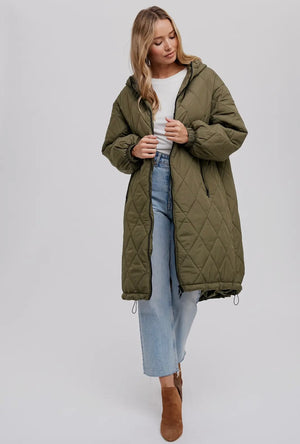 Oversize Quilted Long Jacket