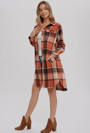 Free Fallin’ Flannel Plaid Longline Shacket