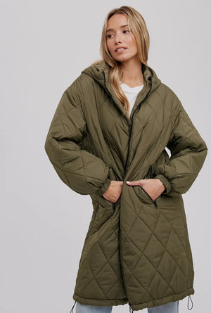 Oversize Quilted Long Jacket