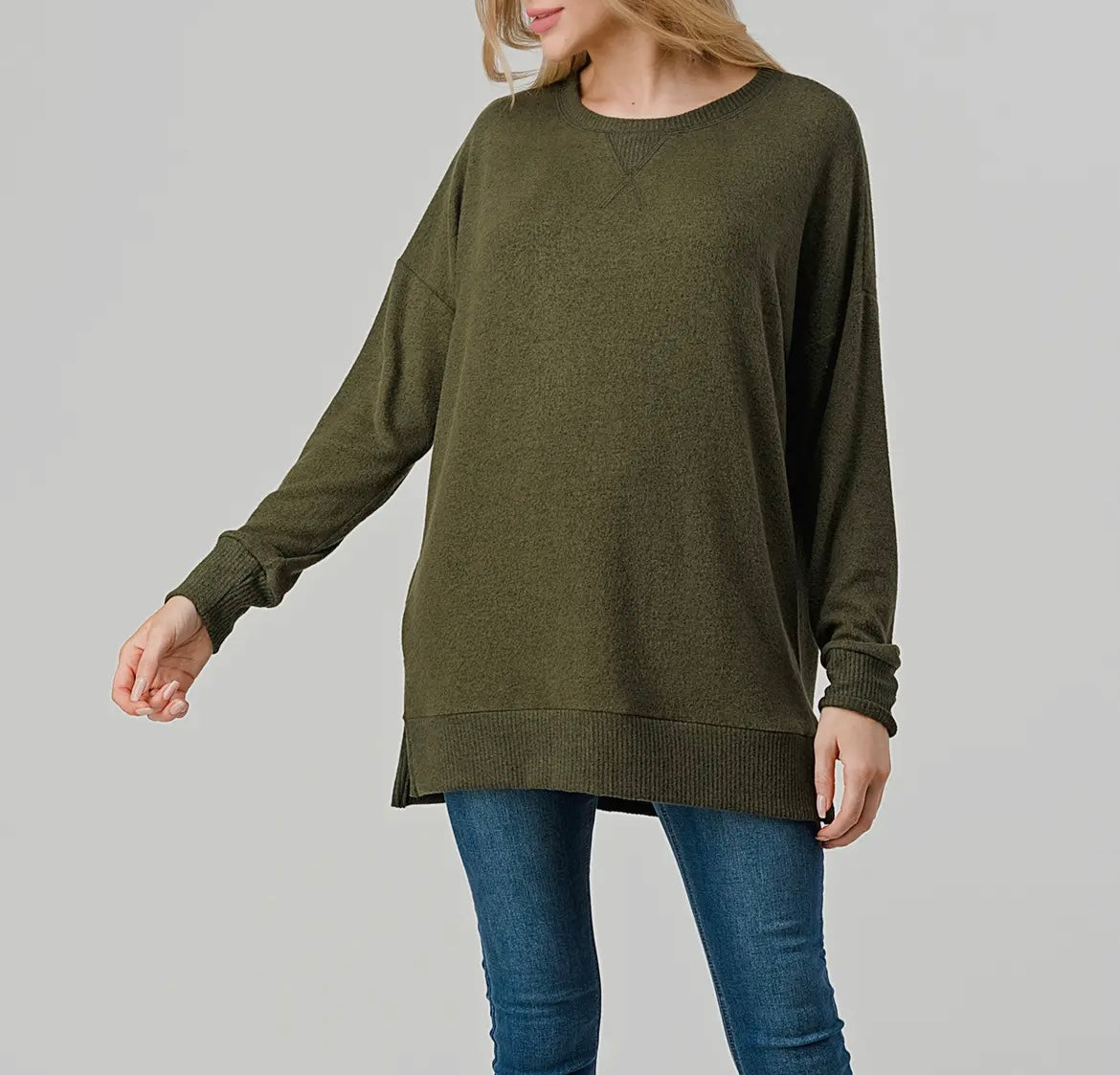 Side split Longsleeve pullover