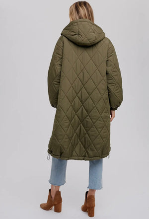 Oversize Quilted Long Jacket