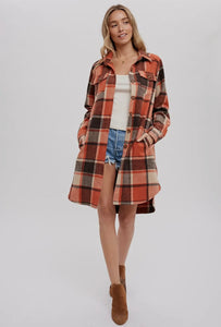 Free Fallin’ Flannel Plaid Longline Shacket