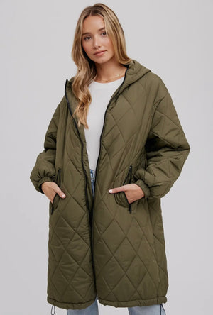 Oversize Quilted Long Jacket