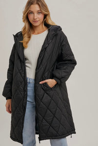 Oversize Quilted Long Jacket