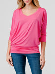 NL -3/4 Dolman Vneck Modal Top