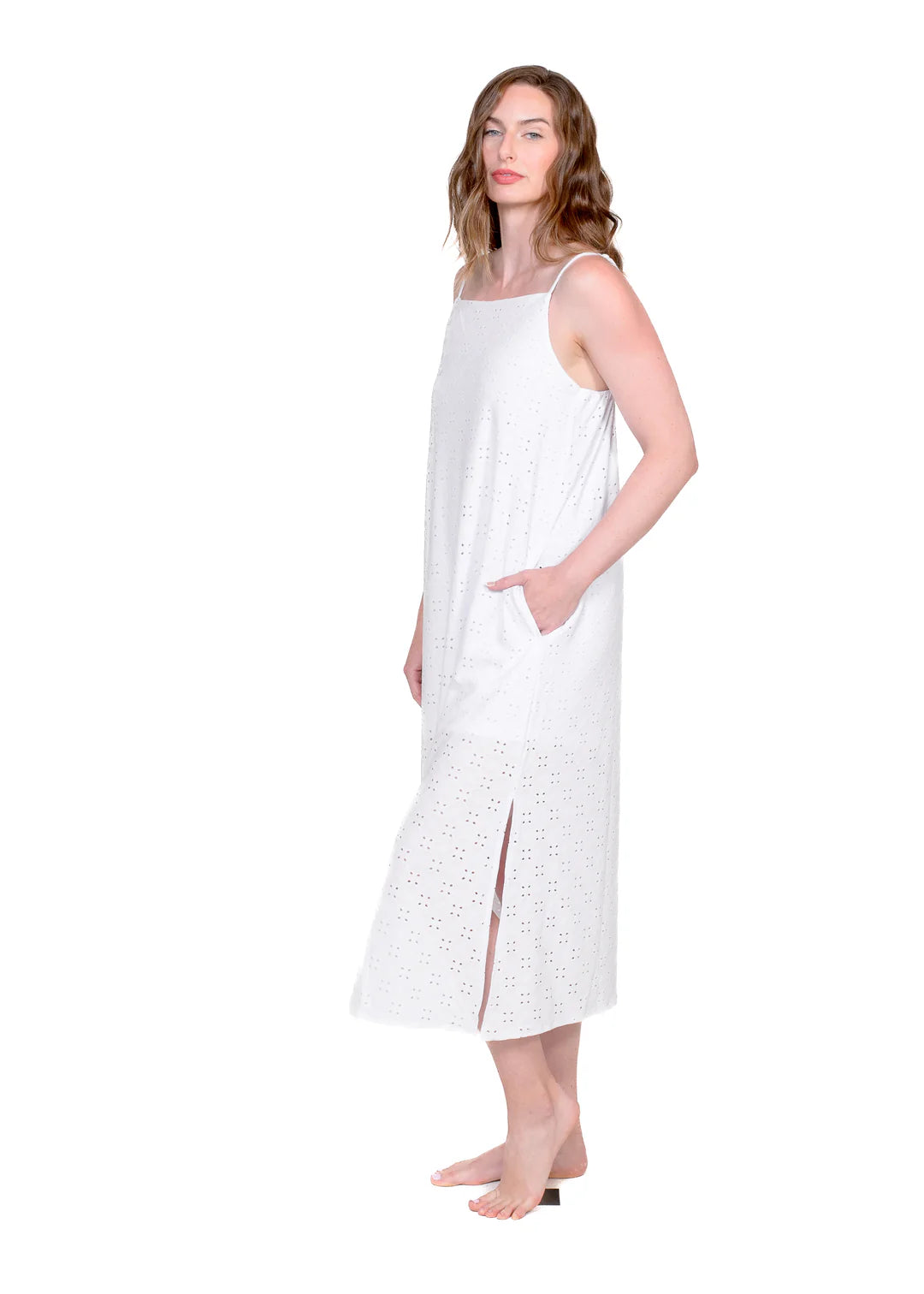 Latte Love Eyelet Maxi Dress with pockets!!