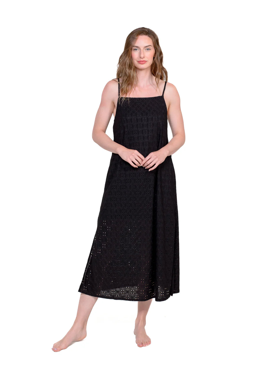 Latte Love Eyelet Maxi Dress with pockets!!