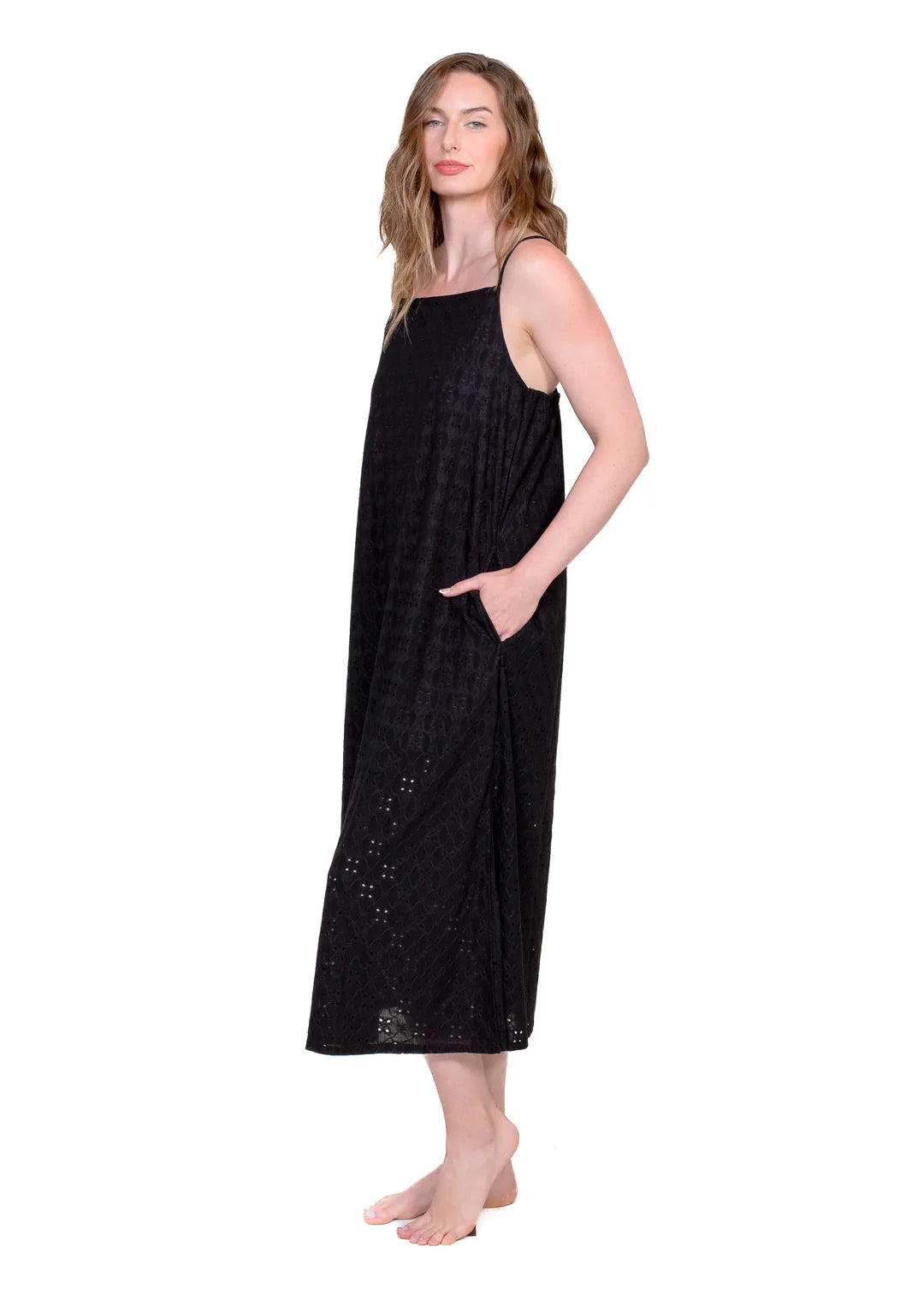 Latte Love Eyelet Maxi Dress with pockets!!