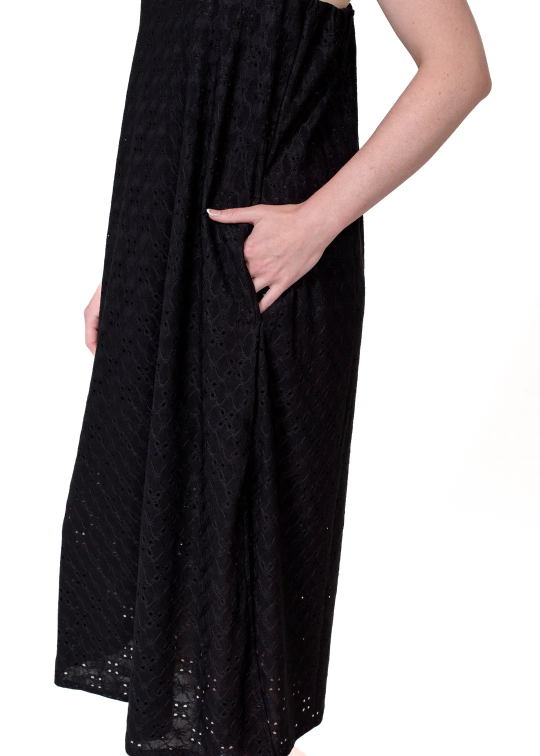 Latte Love Eyelet Maxi Dress with pockets!!