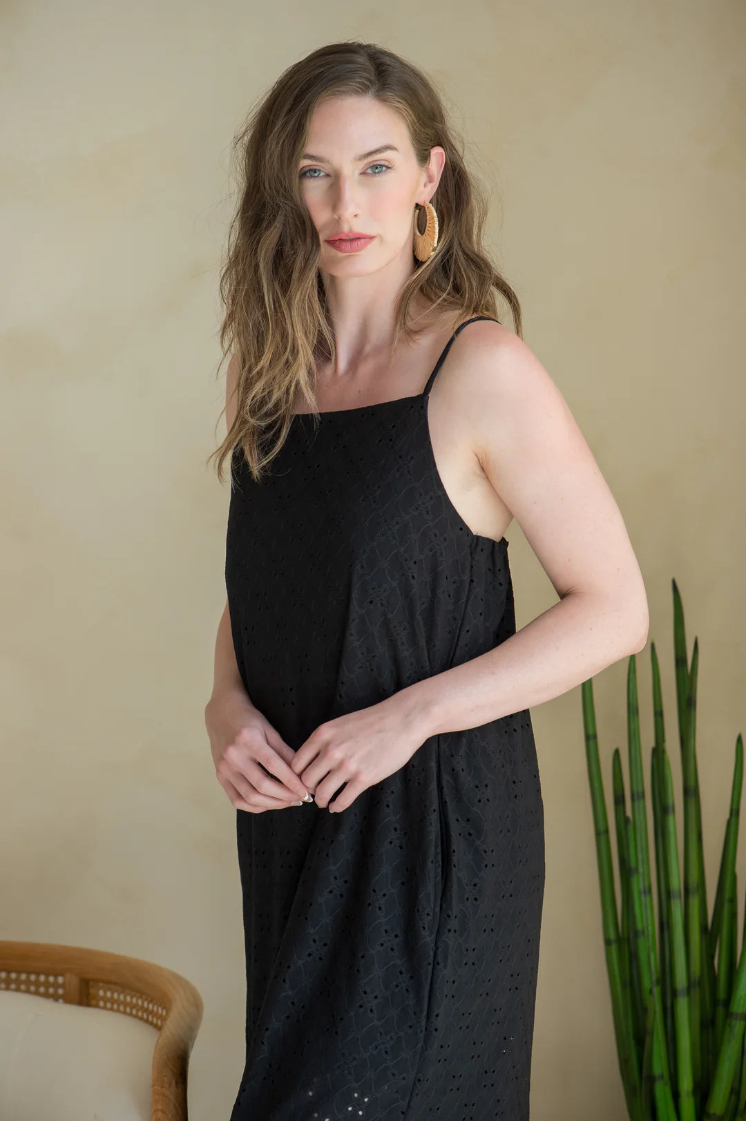 Latte Love Eyelet Maxi Dress with pockets!!