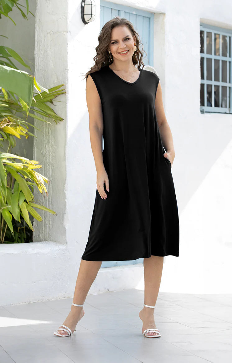 Maya Bamboo Vneck Dress