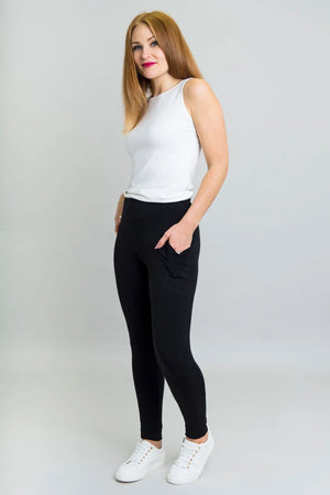 Bamboo/Cotton/Lycra Leggings with Side Pockets