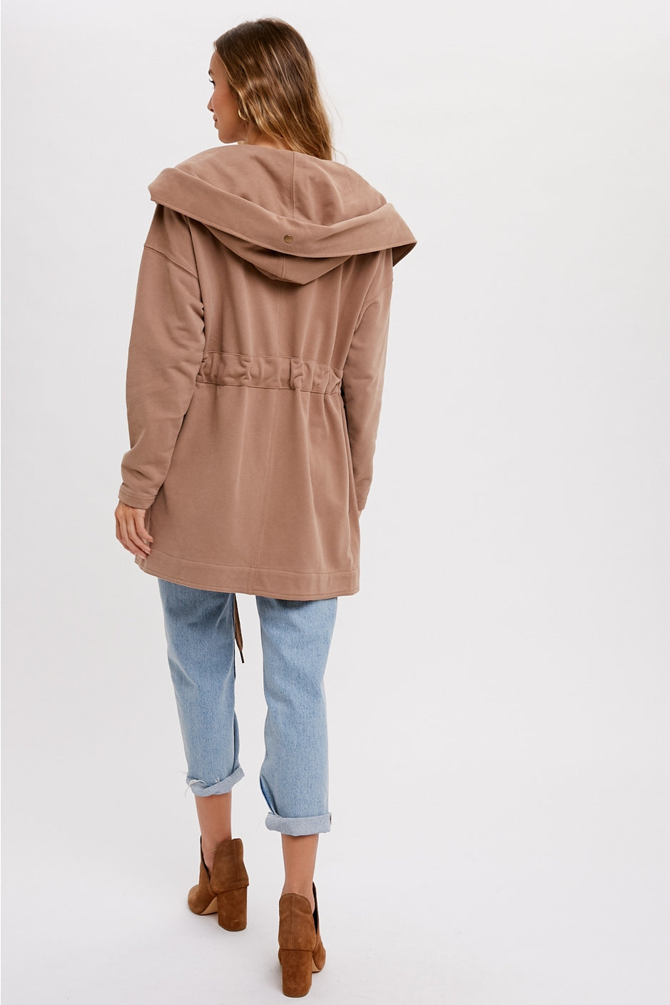 Oversized French Terry Hooded Jacket
