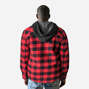 Gryphon - Unisex Timberlea Red Plaid Hooded Button up
