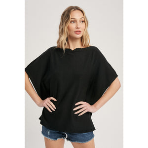 Boatneck Poncho Knit Top
