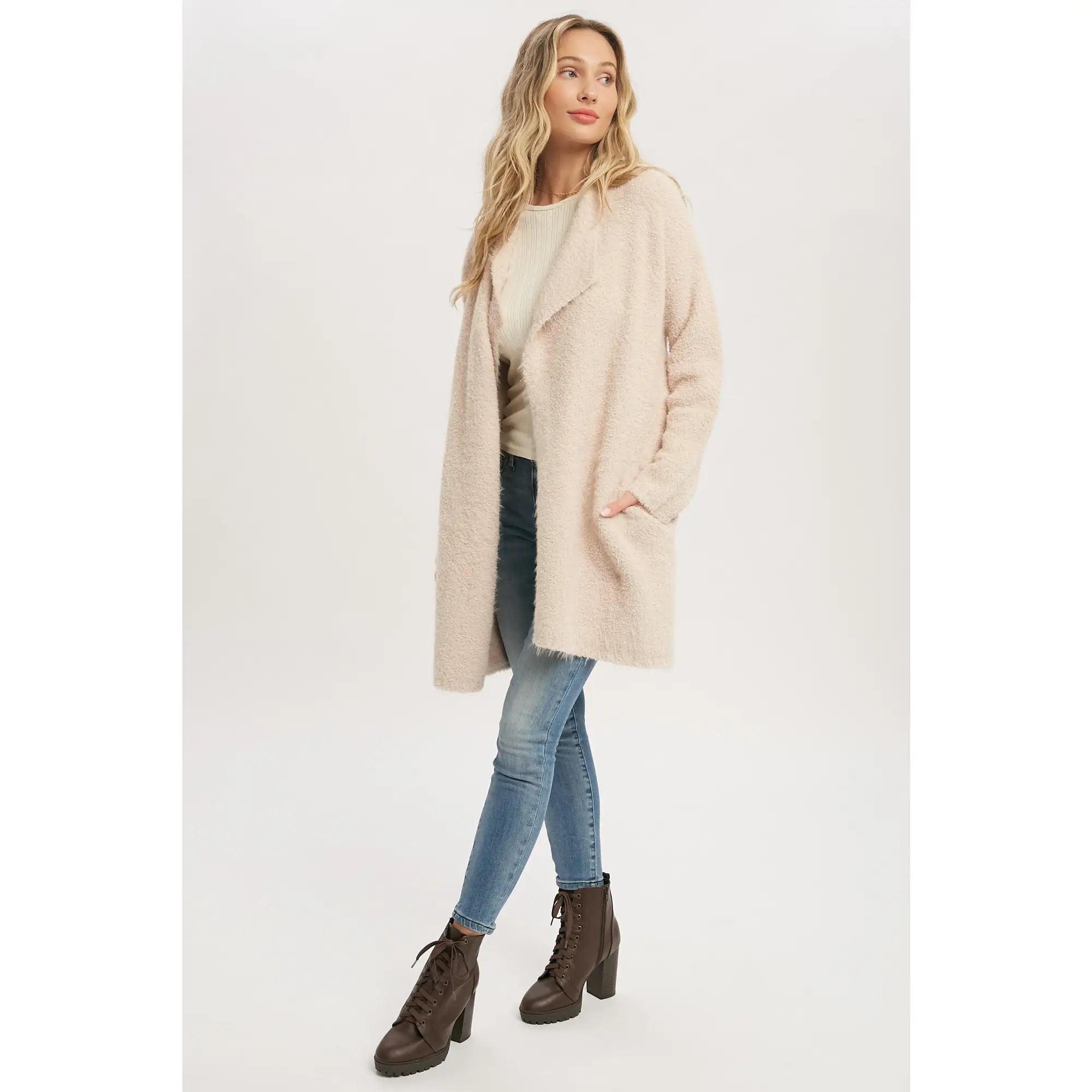 Fuzzy hotsell sweater jacket