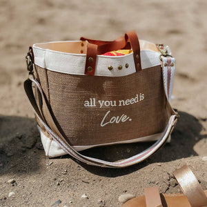 PS - All you need is love Jute Crossbody Tote *LIMITED QUANTITIES*