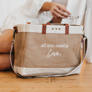 PS - All you need is love Jute Crossbody Tote *LIMITED QUANTITIES*