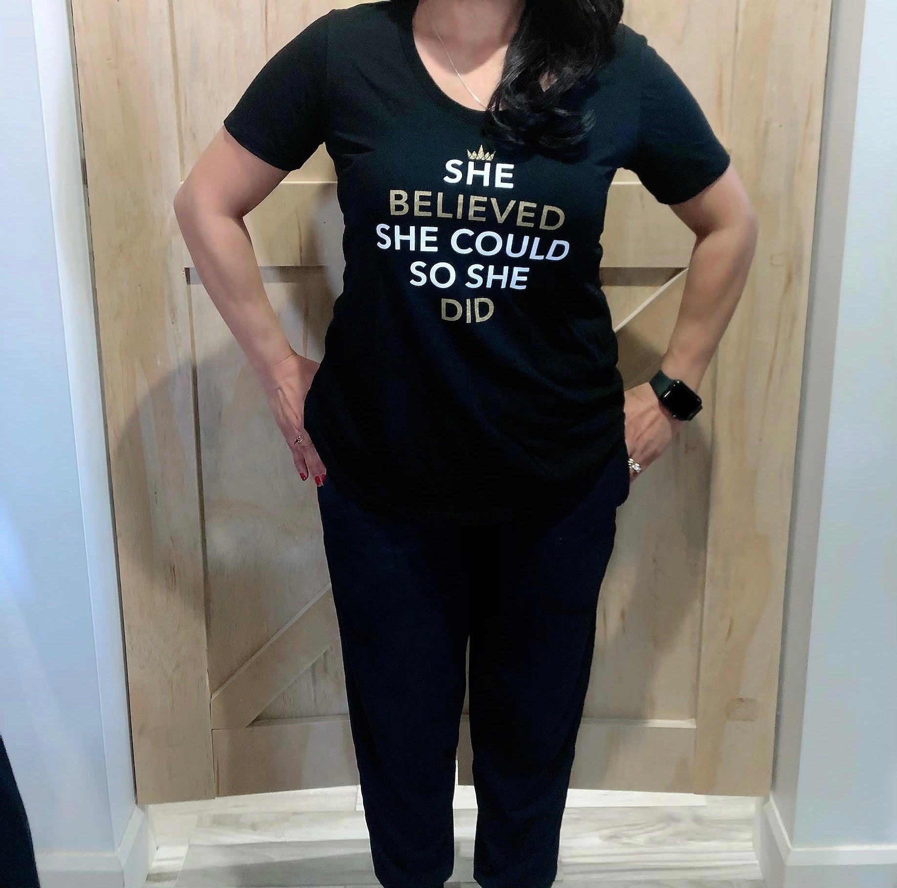 SGG - "She Believed She Could" Bamboo Scoop Bottom T-Shirt ADULT